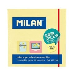 Märkmelehed MILAN, 76 x 76 mm, 90 lehte, kollane hind ja info | Vihikud, märkmikud ja paberikaubad | kaup24.ee