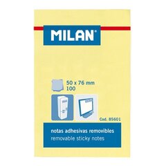 Märkmelehed MILAN, 50 x 76 mm, 100 lehte, kollane hind ja info | Vihikud, märkmikud ja paberikaubad | kaup24.ee