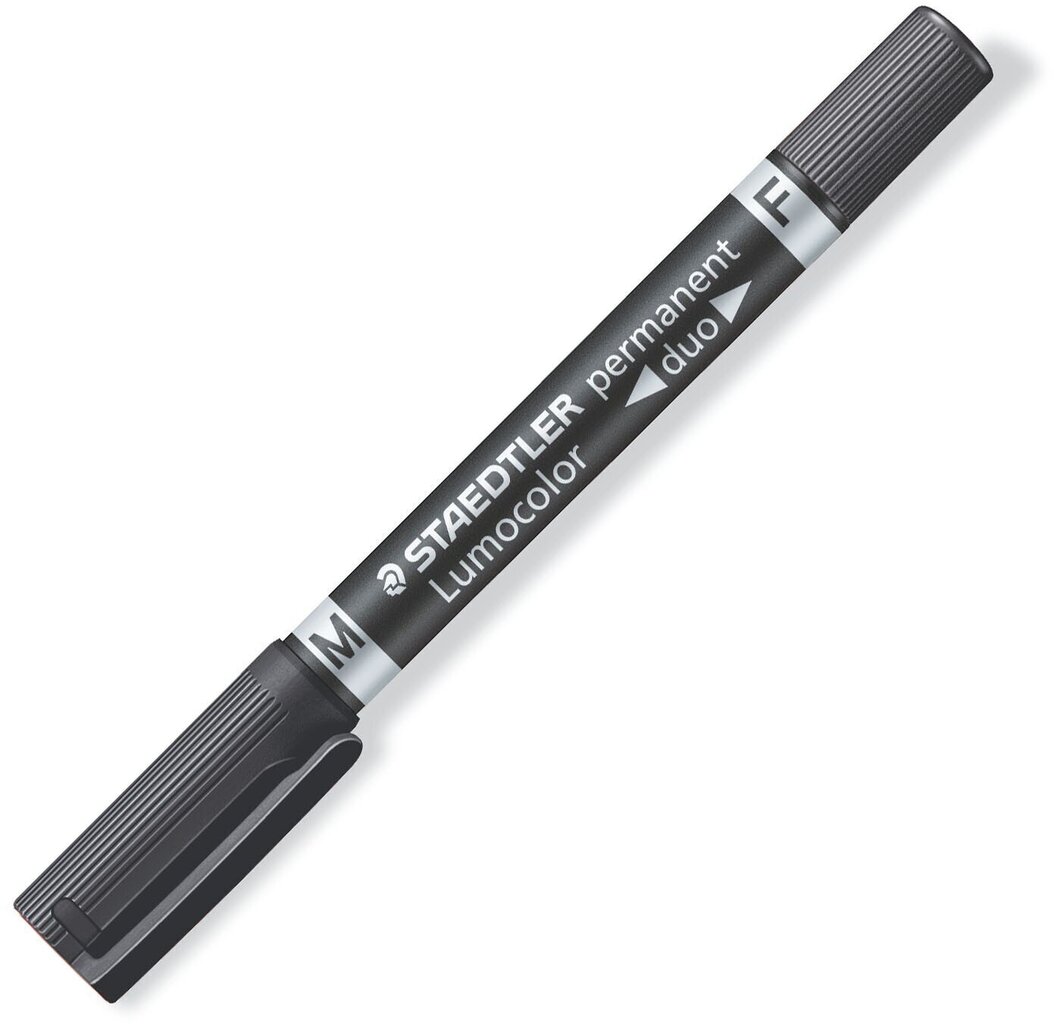 Kahepoolne püsimarker STAEDTLER LUMOCOLOR DUO, must hind ja info | Kirjutusvahendid | kaup24.ee