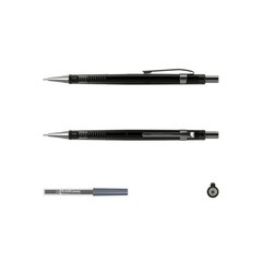 Automaatne pliiats ERICH KRAUSE Black pointer grafiidist teradega, must korpus, 0,5 mm hind ja info | Kirjutusvahendid | kaup24.ee