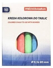 Koolikriidid, ümarad, 12 tk, erinevad värvid цена и информация | Принадлежности для рисования, лепки | kaup24.ee