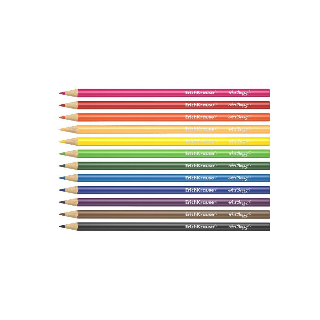 Värvilised pliiatsid ERICH KRAUSE Art Berry, kolmnurkne, 12 värvi цена и информация | Kunstitarbed, voolimise tarvikud | kaup24.ee