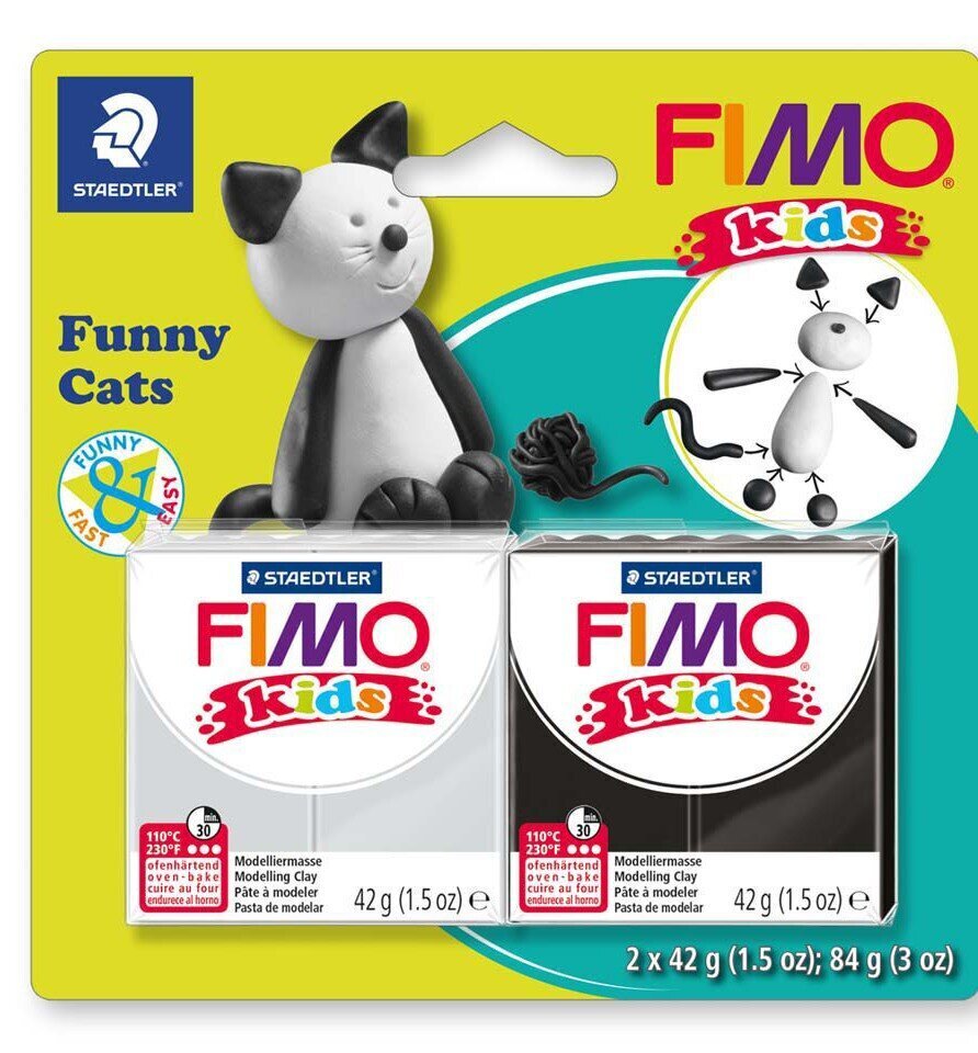 Polümeersavist loominguline komplekt lastele FIMO "Kass" hind ja info | Kunstitarbed, voolimise tarvikud | kaup24.ee