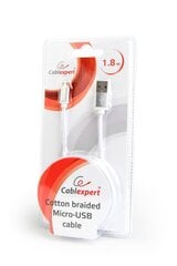 Cablexpert Cotton Braided Micro-USB Cabl hind ja info | Kaablid ja juhtmed | kaup24.ee