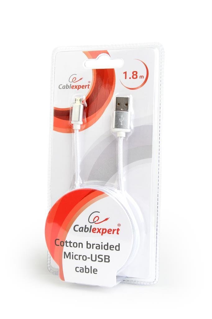 Cablexpert Cotton Braided Micro-USB Cabl цена и информация | Kaablid ja juhtmed | kaup24.ee