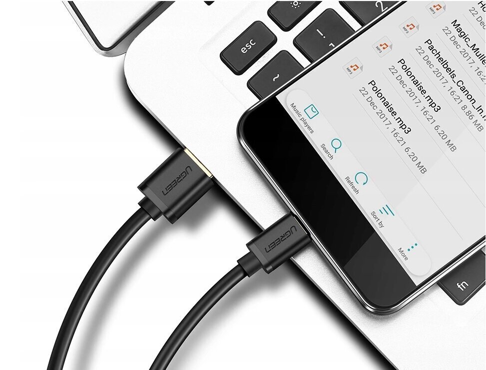 Ugreen US287 USB-C kaabel 0,5 m must цена и информация | Mobiiltelefonide kaablid | kaup24.ee