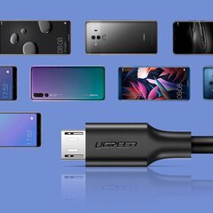 Ugreen US289 mikro -USB -kaabel, QC 3.0, 2.4A. 0,25 m, valge hind ja info | Mobiiltelefonide kaablid | kaup24.ee