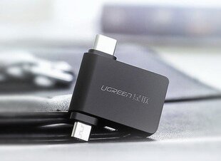 Переходник Ugreen OTG USB-A 3.0 на USB-C и micro-USB, черный цена и информация | Адаптер Aten Video Splitter 2 port 450MHz | kaup24.ee