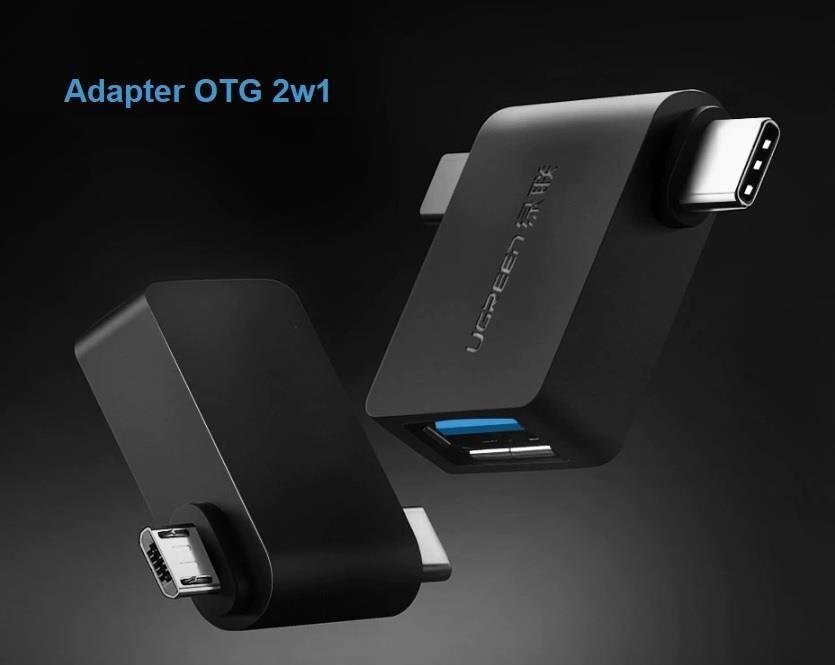 Ugreen OTG USB-A 3.0 to USB-C to micro-USB adapter, must hind ja info | USB jagajad, adapterid | kaup24.ee