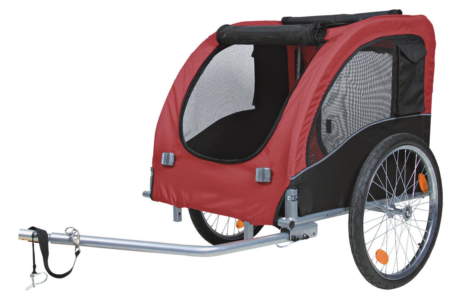 Trixie jalgratta haagis L 75x86x80 (145) cm, must/punane hind ja info | Jalgrattakärud | kaup24.ee