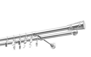 Двойной карниз металлический 19 мм + 19 мм OLIMP, 400 см, антика цена и информация | Карнизы | kaup24.ee