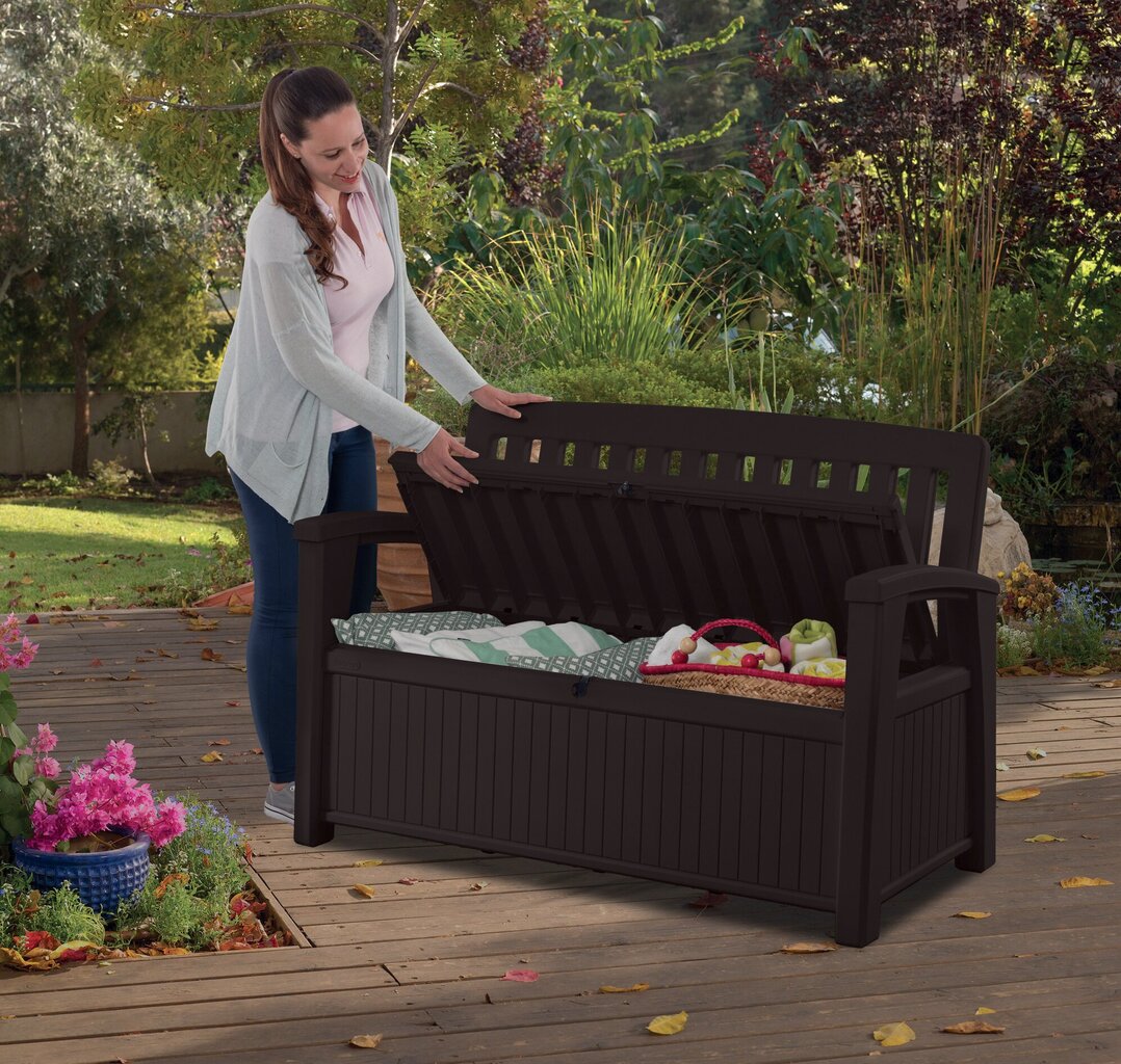 Hoiukast-pink Patio Storage Bench 227L, pruun цена и информация | Aiapingid | kaup24.ee