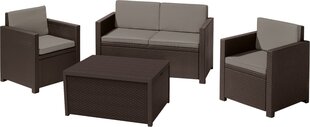 Садовая мебель со столом и ящиком для хранения Monaco Set, коричневая цена и информация | Комплекты уличной мебели | kaup24.ee