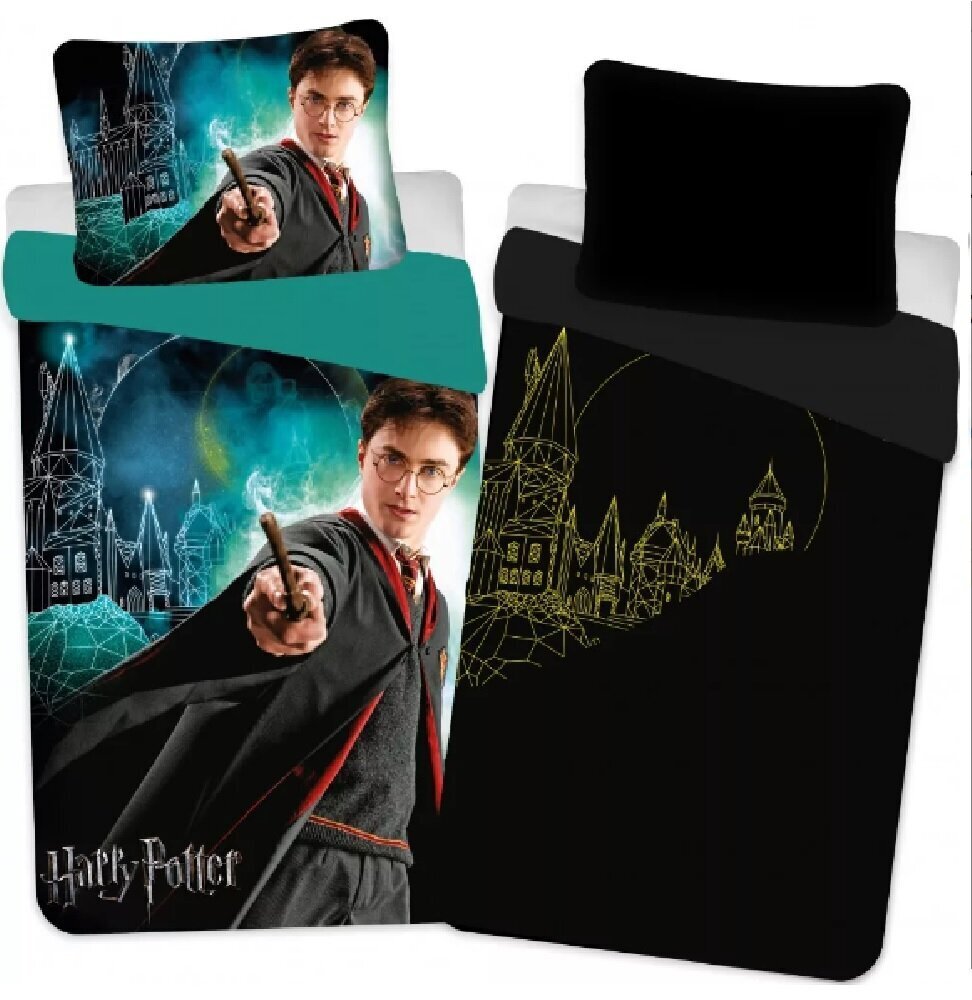 Voodipesukomplekt pimedas helendav Harry Potter, 2-osaline hind ja info | Beebide ja laste voodipesu | kaup24.ee