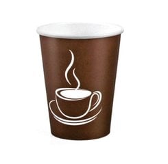 Ühekordsed pabertopsid Cup Brown, 240 ml, 50 tk hind ja info | Ühekordsed nõud | kaup24.ee