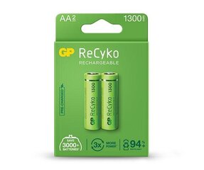 Аккумуляторы GP ReCyko NiMH AA 1300мАч EB2 цена и информация | GP Batteries Освещение и электротовары | kaup24.ee