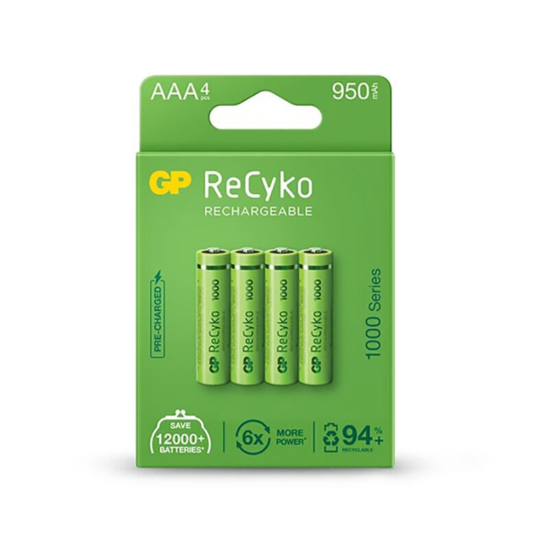 Laetavad patareid GP ReCyko NiMH AAA 950 mAh EB4 цена и информация | Patareid | kaup24.ee