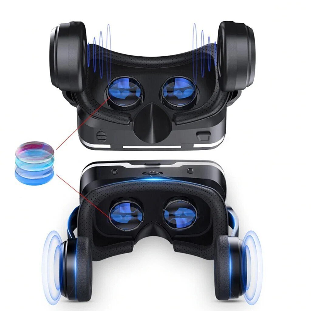 Virtuaalreaalsuse prillid Shinecon VR 10 3D (BT) + kõrvaklapid + kaugjuhtimispult hind ja info | Virtuaalreaalsuse prillid | kaup24.ee