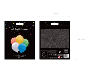 LED-õhupallid, erinevat värvi, 30 cm, 5 tk. hind ja info | Õhupallid | kaup24.ee