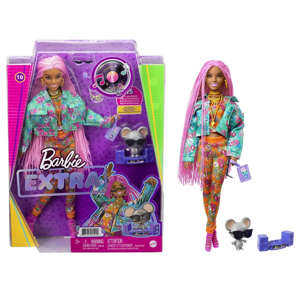 Barbie® Extra nukk - Pink Braids GXF09 цена и информация | Tüdrukute mänguasjad | kaup24.ee