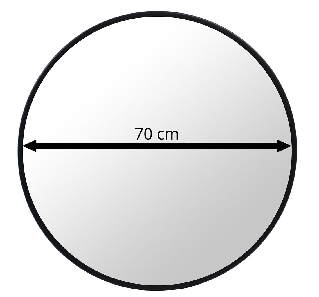 Peegel, 70 cm, hall цена и информация | Peeglid | kaup24.ee