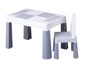 Детский игровой стол со стулом 4IQ, серый цена и информация | Детские столы и стулья | kaup24.ee