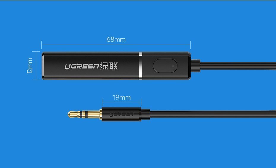 Ugreen CM107 Bluetooth 5.0 adapter, aptX, must цена и информация | USB jagajad, adapterid | kaup24.ee