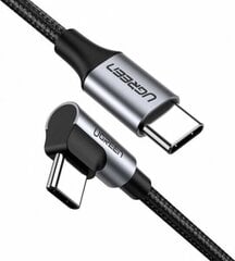 Ugreen US255 USB-C-USB-C kaabel, QC 3.0 PD 3A 60W, 1m, must цена и информация | Кабели для телефонов | kaup24.ee
