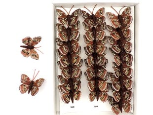 Бабочки пестрые, 24 шт., 5 см, цена и информация | Принадлежности для флористики | kaup24.ee
