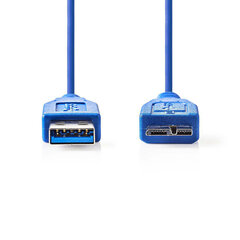 Kaabel USB 3.0 otsik - micro USB B otsik, 0,5m, sinine цена и информация | Кабели и провода | kaup24.ee
