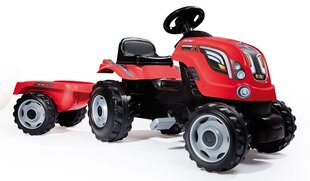 Traktor haagisega Smoby Farmer XL, pedaalidega, punane hind ja info | Poiste mänguasjad | kaup24.ee