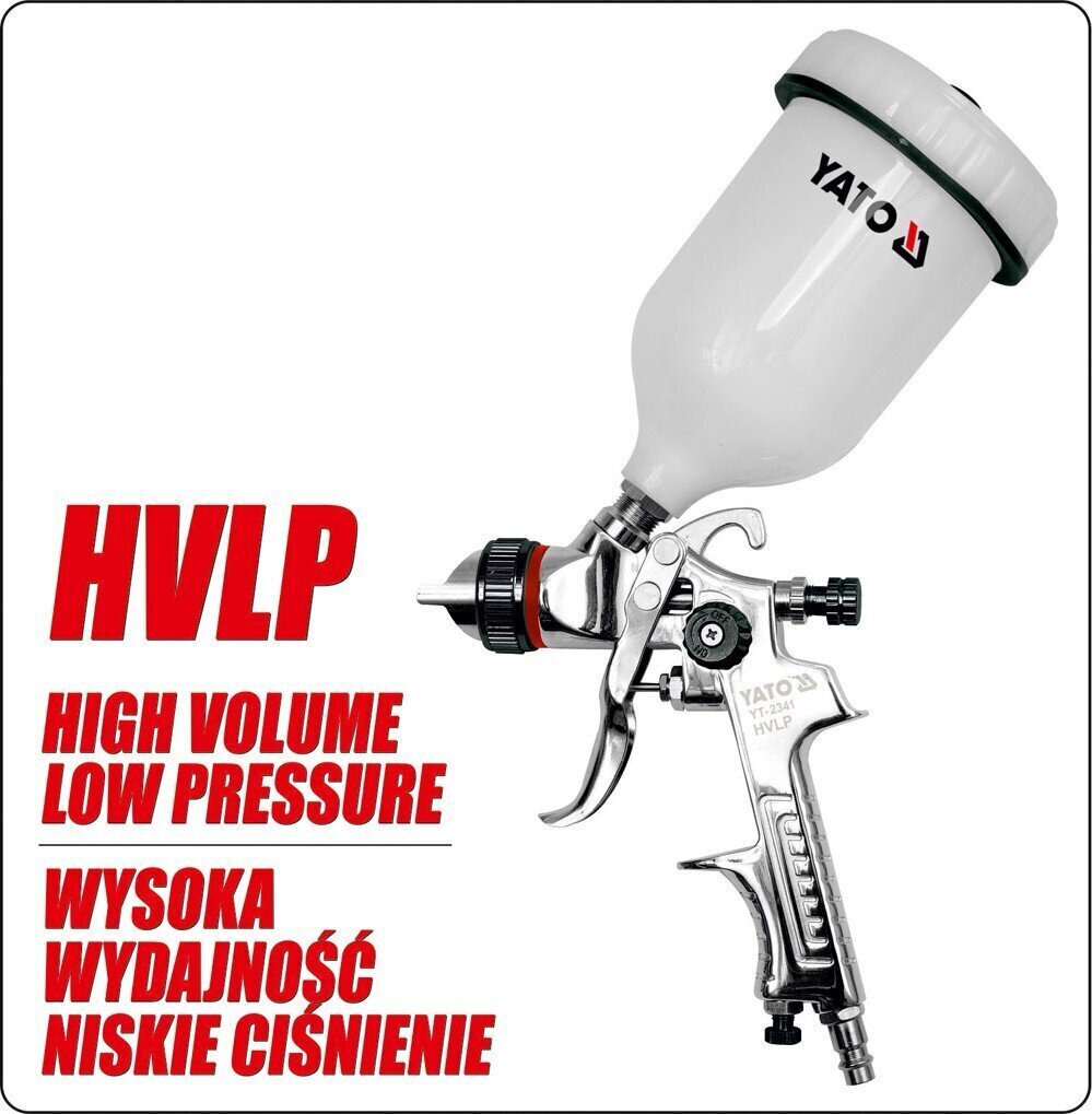 Pihusti HVLP 0.6L, d-1.5 mm Yato (YT-2341) цена и информация | Värvipüstolid | kaup24.ee