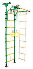 Спорткомплекс, стенка гимнастическая Junior Atlet, зелено-желтая, 245x60 см цена и информация | Шведские стенки | kaup24.ee