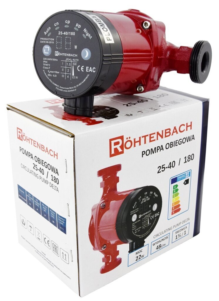 Tsirkuleeriv elektrooniline pump IBO Rohtenbach 25-40 / 180 hind ja info | Puhta vee pumbad | kaup24.ee