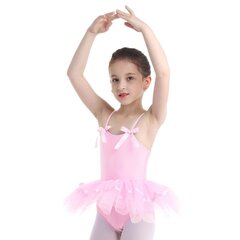 Tüdrukute võimlemistrikoo koos seelikuga, roosa, pikkusele 98-104 cm hind ja info | Balletiriided | kaup24.ee