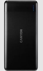 Akupank Canyon PB-107 10000mAh, 2xUSB, QuickCharge 3.0, must hind ja info | Akupangad | kaup24.ee