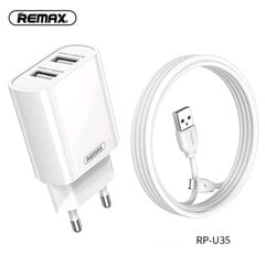 Iphone laadija Remax RP-U35 2.1A Dual USB hind ja info | Mobiiltelefonide laadijad | kaup24.ee