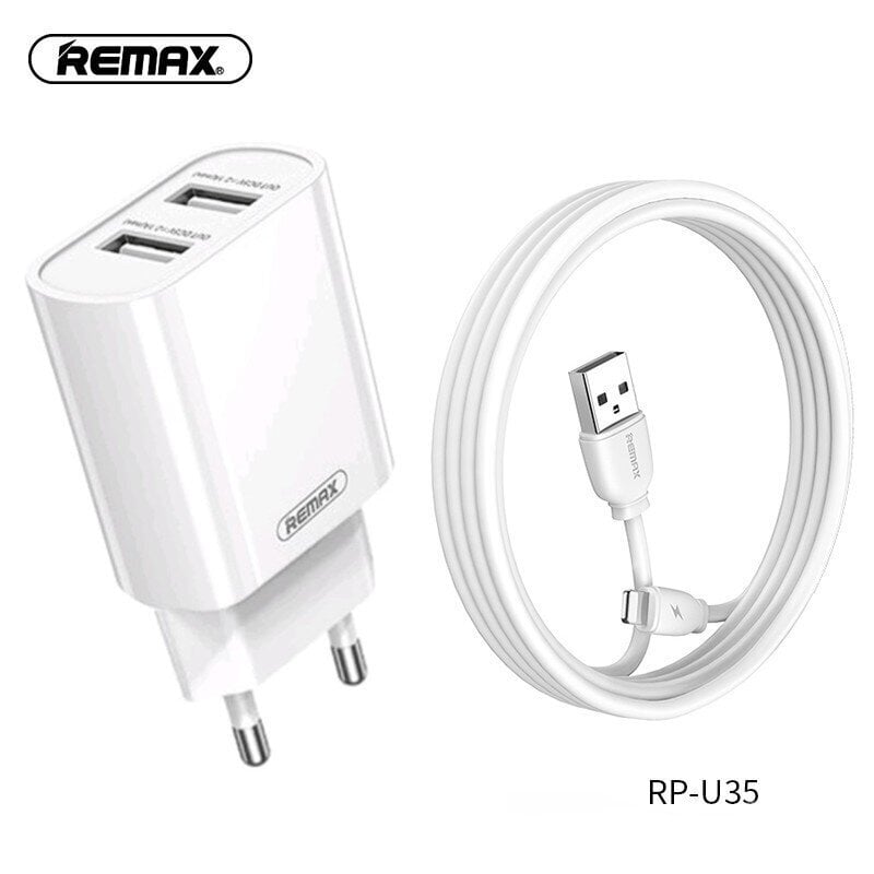 Iphone laadija Remax RP-U35 2.1A Dual USB цена и информация | Mobiiltelefonide laadijad | kaup24.ee