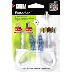 Cobra VersaHook White Small 2 Pack, väike mitmeotstarbeline riidepuu hind ja info | Käsitööriistad | kaup24.ee