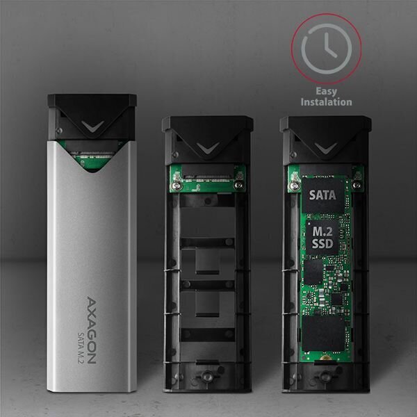Axagon EEM2-U3C USB-C 3.1 Gen 1 - M.2 SATA SSD 42-80mm, ümbris hind ja info | Komponentide tarvikud | kaup24.ee