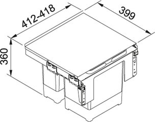 Мусорный бак Franke Sorter Garbo 45-2, 18 л +12 л цена и информация | Мусорные баки | kaup24.ee