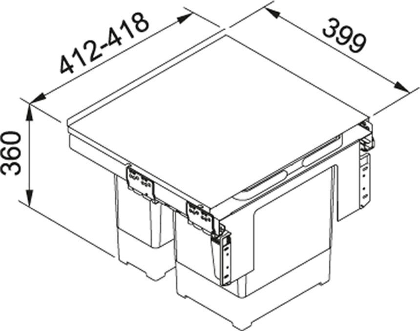 Franke prügikast Sorter Garbo 45-2, 18l +12l цена и информация | Prügikastid | kaup24.ee