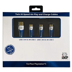 iMP Tech Type-C Charging Braided Cables Twin Pack, 4m (PS5) hind ja info | Kaablid ja juhtmed | kaup24.ee