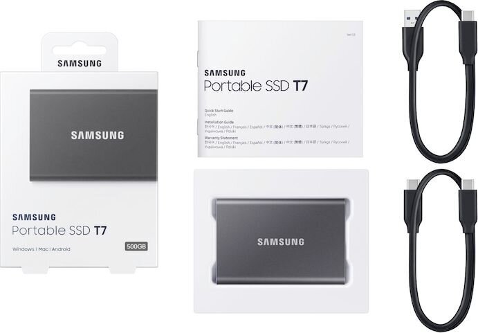 Väline SSD Samsung T7 (500 GB) цена и информация | Sisemised kõvakettad (HDD, SSD, Hybrid) | kaup24.ee