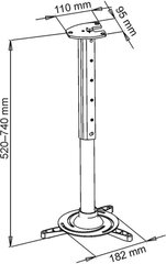 Projektori laekinnitus, ART RAMP P-102S, 15kg hind ja info | Projektori tarvikud | kaup24.ee