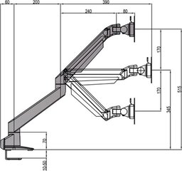 MB VESA Gas Lift Arm Single Black 15inch цена и информация | Кронштейны для монитора | kaup24.ee