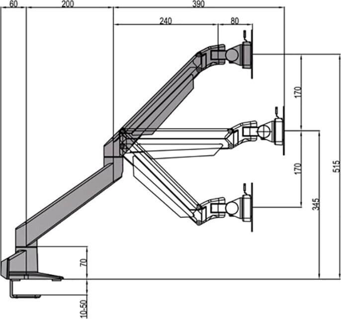 MB VESA Gas Lift Arm Single Black 15inch hind ja info | Monitori hoidjad | kaup24.ee