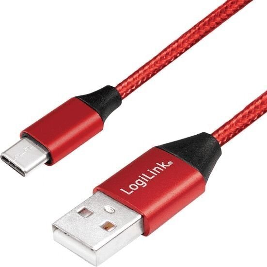 Logilink USB 2.0 Cable CU0148 1 m, Red, цена и информация | Mobiiltelefonide kaablid | kaup24.ee