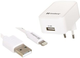 SANDBERG AC Charger EU Lightning 2.4A цена и информация | Зарядные устройства для телефонов | kaup24.ee