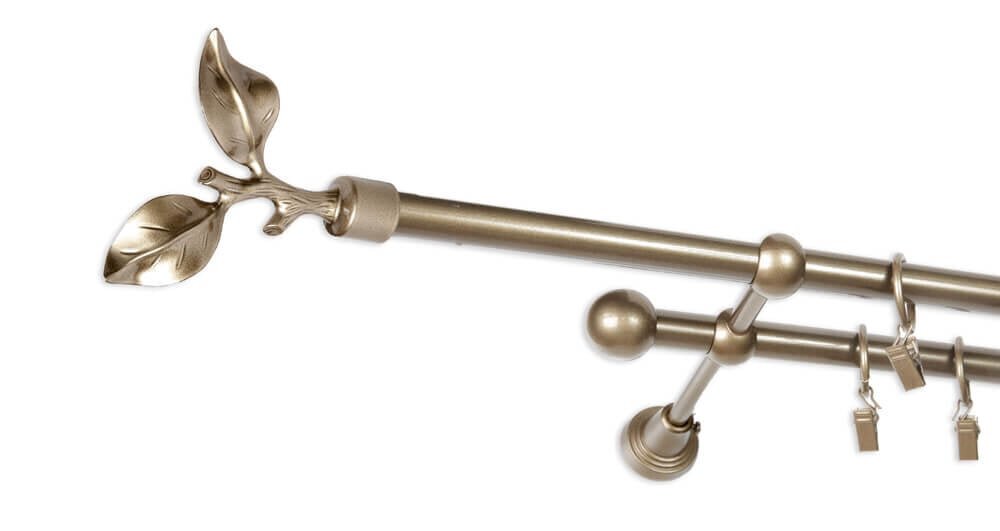 Double metal curtain rod 16 mm + 16 mm SPECJAL, 400 cm, antique hind ja info | Kardinapuud | kaup24.ee